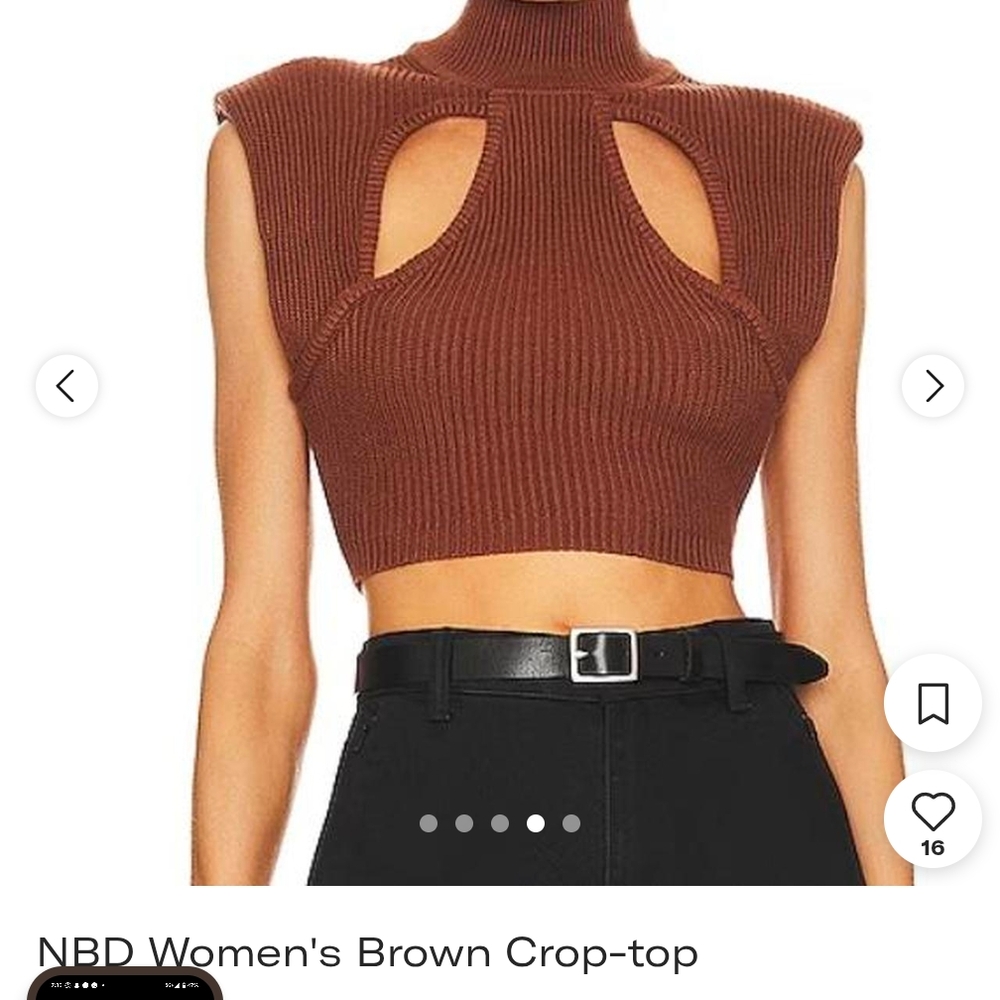 NBD Women's Brown Crop Top